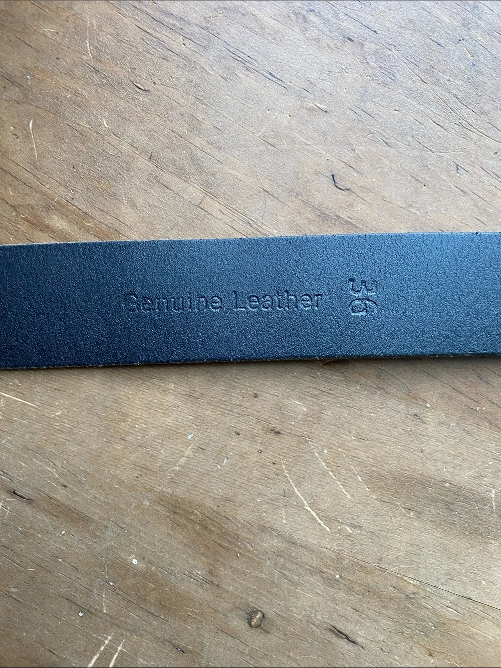 Timberland Black Leather Men's Belt with Embossed Logo Size 36